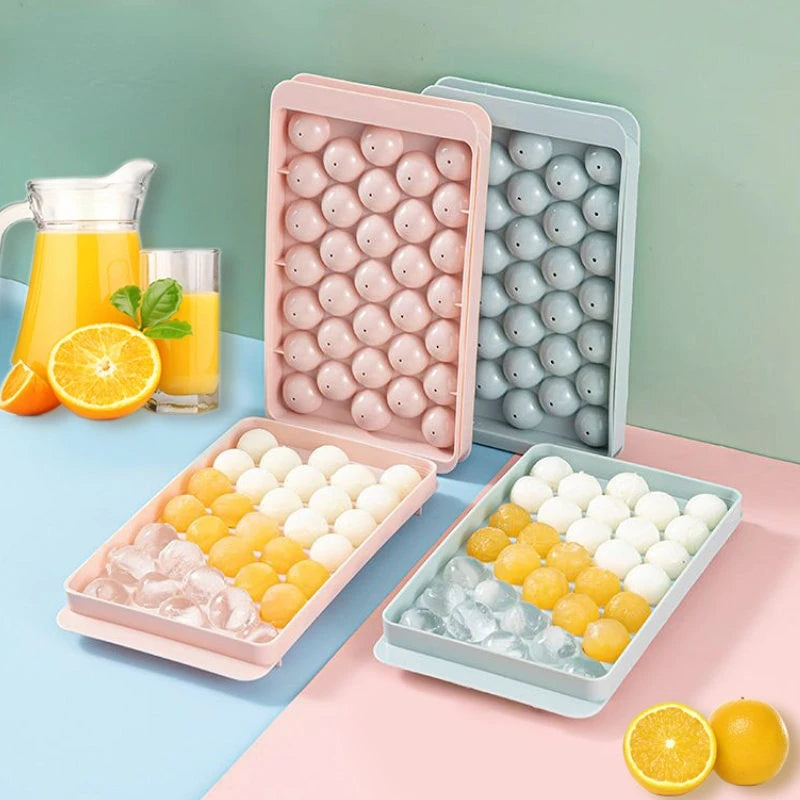 Ice Ball Mold for Whiskey and Cocktails - 33 Sphere Silicone Ice Cubes, Reusable & Food-Grade