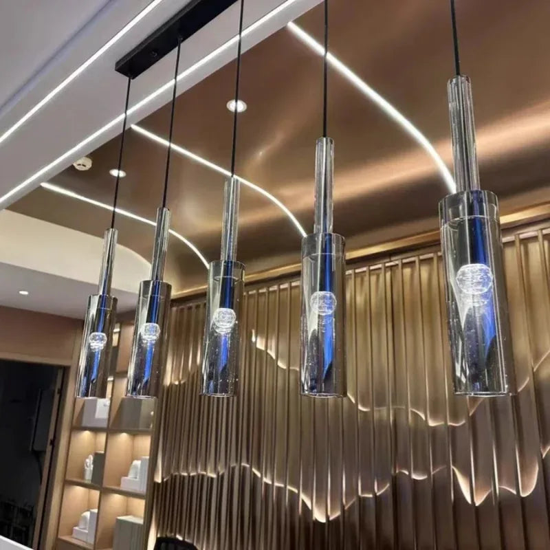 Nordic Glass LED Pendant Lamp Chandelier for Living Room Bar Kitchen Minimalist Light Fixture