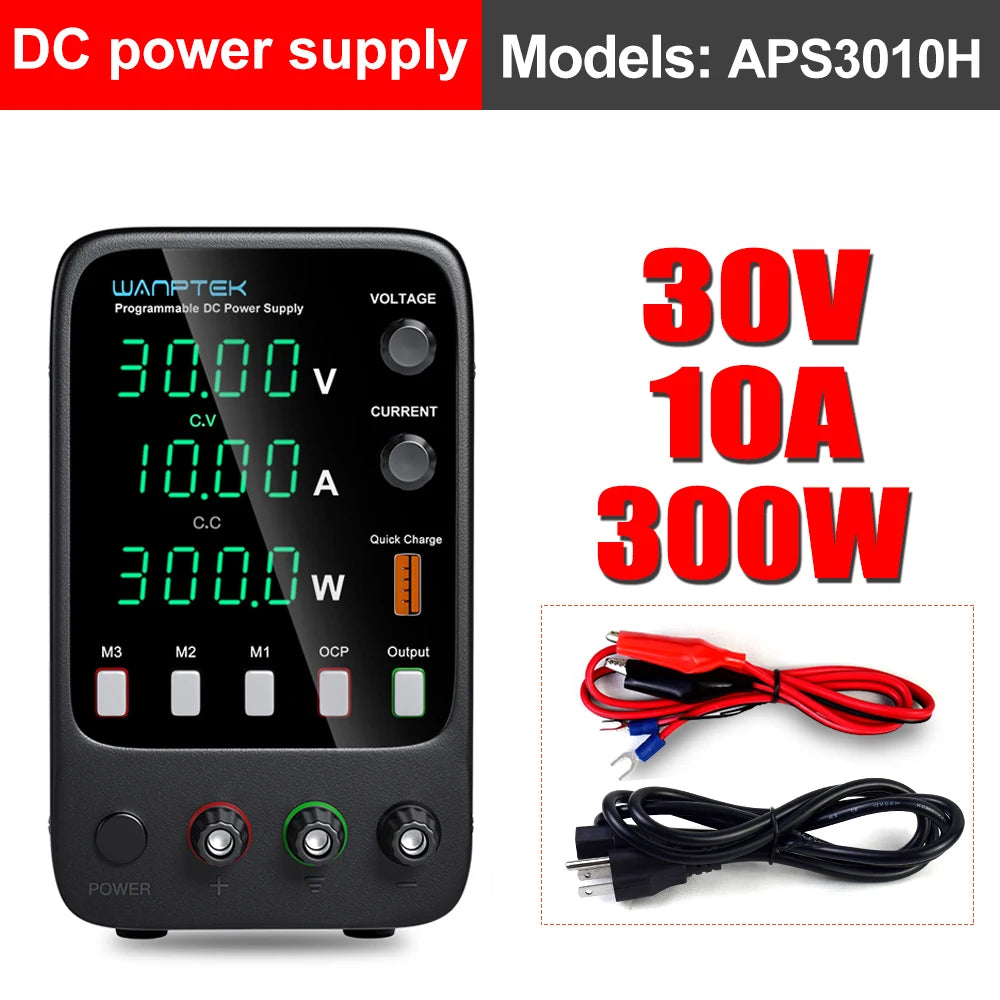 Wanptek Adjustable DC Power Supply 30V 10A Lab Bench Voltage Regulator