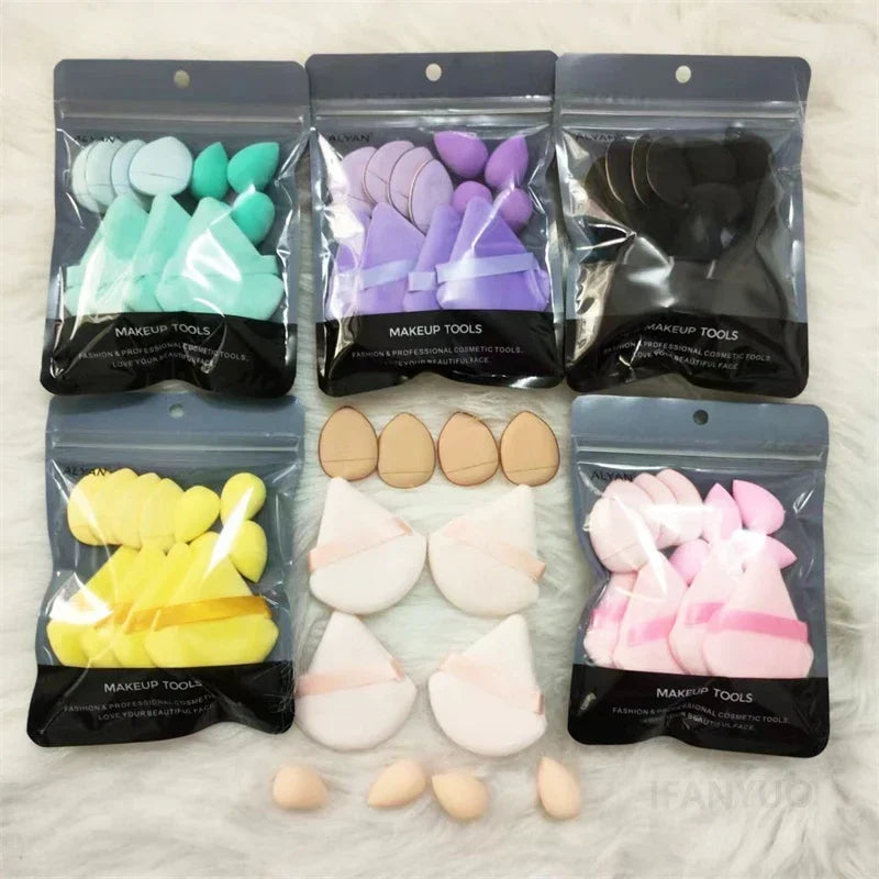 12PCS Multicolor Makeup Puff Set - Soft Reusable Foundation Sponges for Powder & Loose Powder