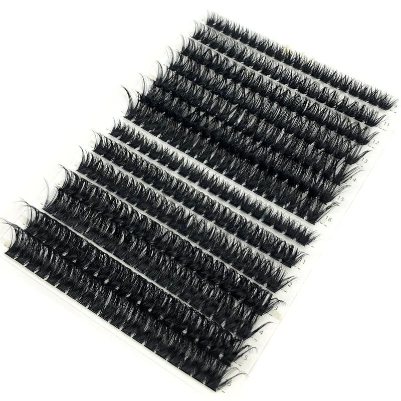False Eyelash Clusters 30D-80D Mixed Tray Natural & Glam Lashes for DIY Application