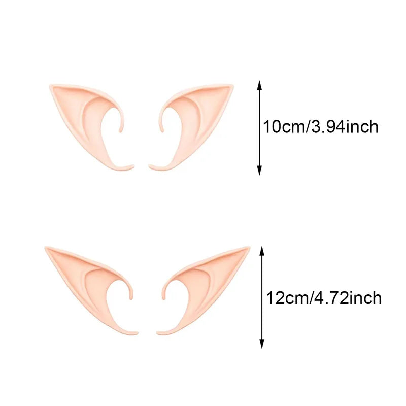 Halloween Elf Ears Latex Cosplay Costume Accessories for Fairy and Angel