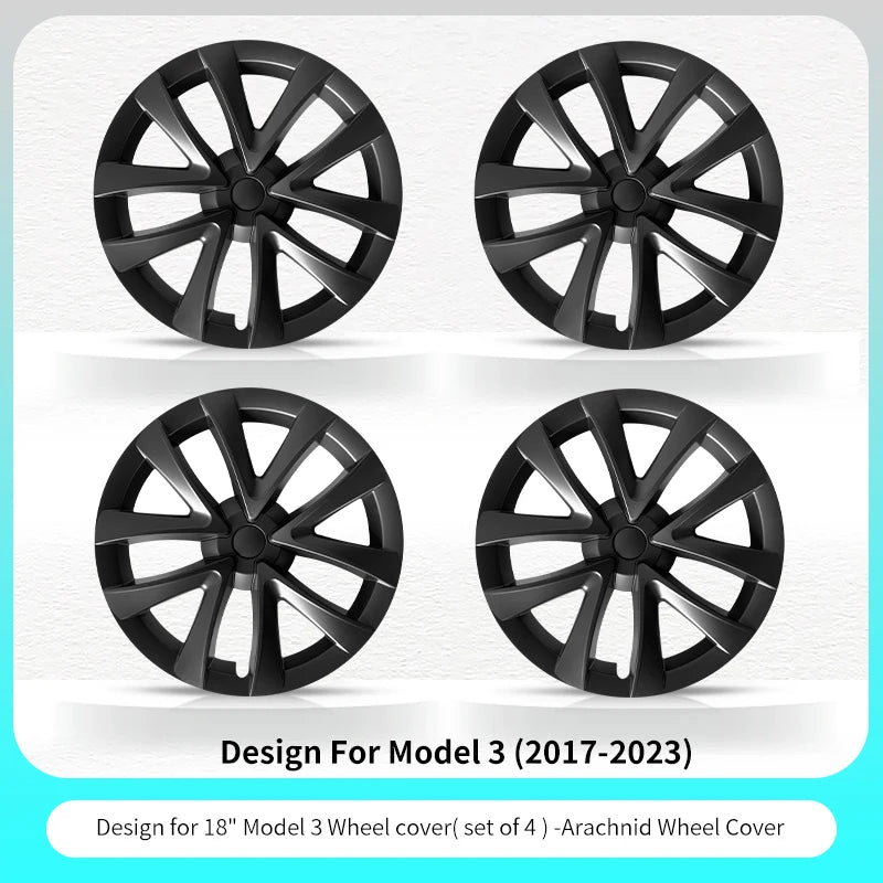 4PCS 18 Inch Hubcap for Tesla Model 3 Full Rim Cover Replacement Auto Wheel Accessory