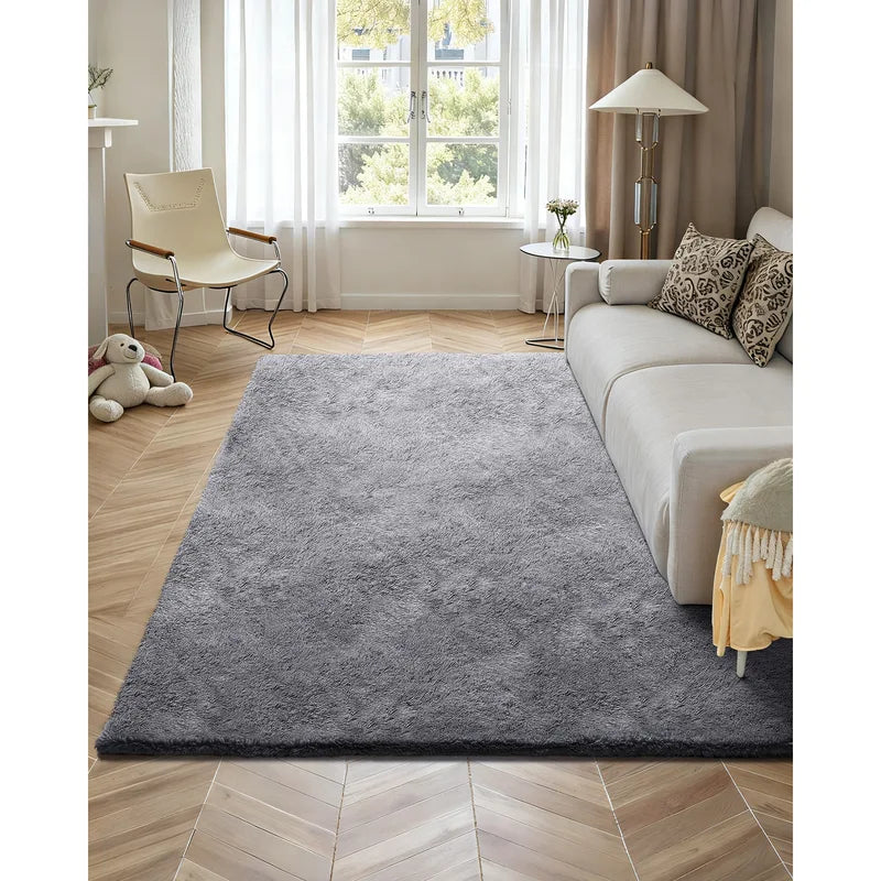 8 x 10 ft Plush Area Rug - Soft Furry Shag Carpet for Living Room & Bedroom