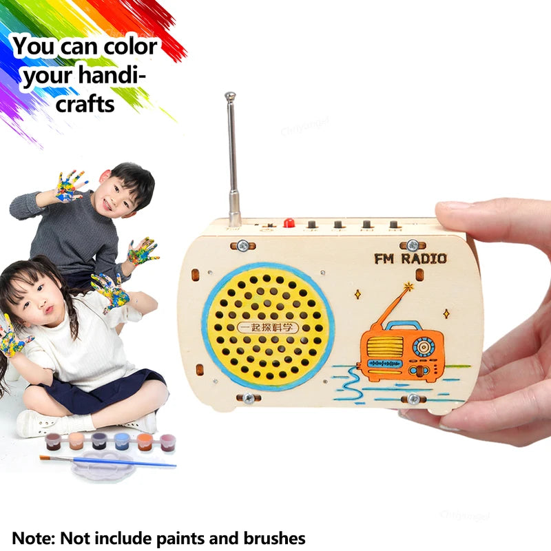DIY Wooden Radio Kit Educational STEM Building Toy for Kids & Teens