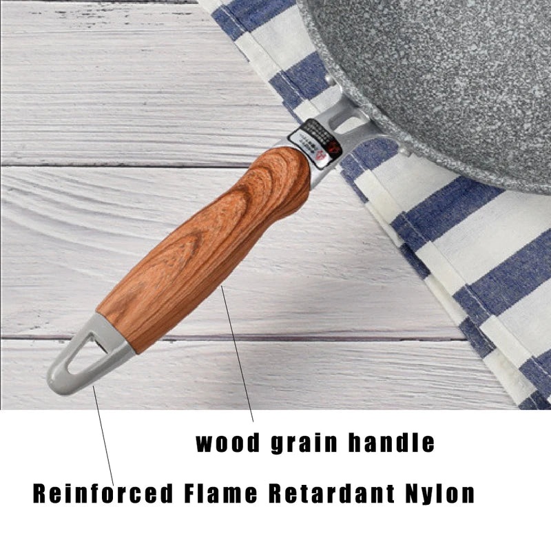Non-Stick Ceramic Frying Pan Wok Skillet for Gas & Induction Cooking - Durable Stone Coating