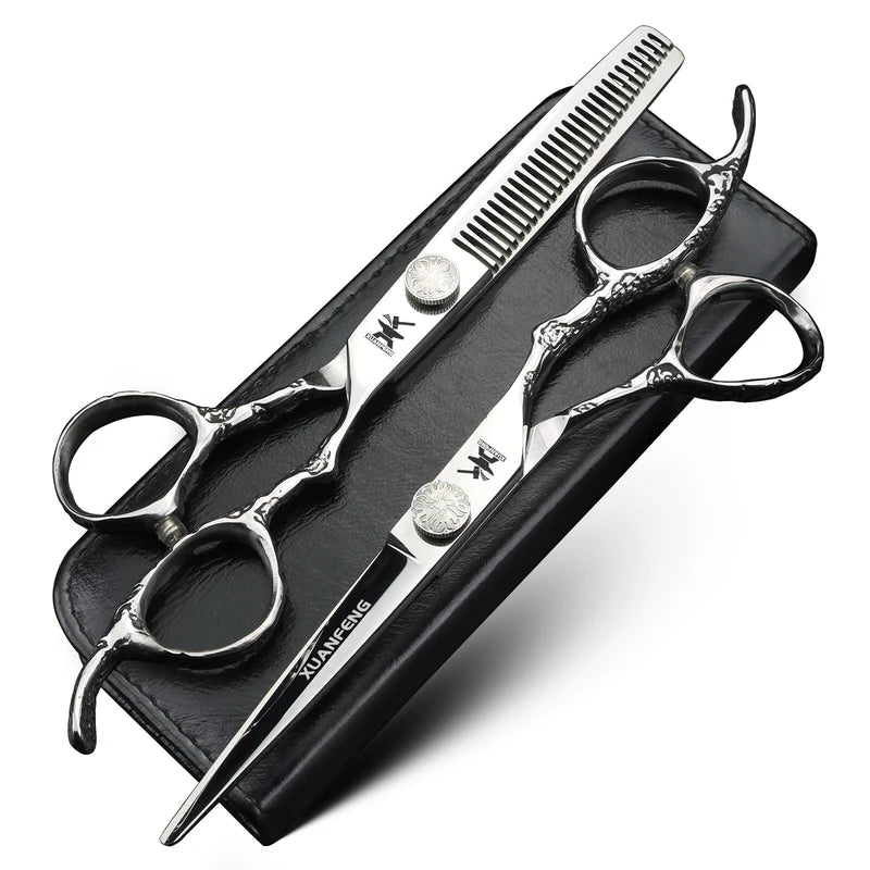 6-Inch Hair Cutting & Thinning Scissors - Professional Barber Hair Shears