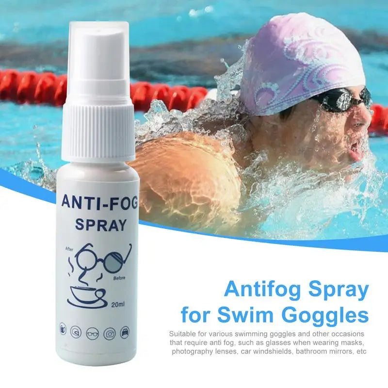 Anti-Fog Spray for Swim Goggles and Glasses - 20ml Long-Lasting Lens Cleaner