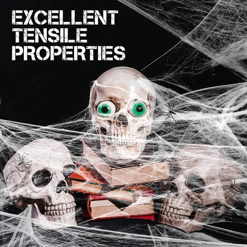 Halloween Spider Web Decoration Set - Scary Cobwebs for Party & Haunted House
