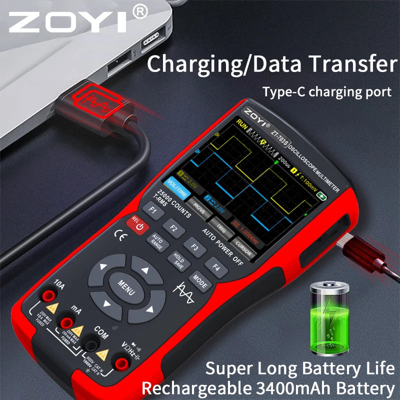 Dual-Channel Oscilloscope Multimeter Signal Generator - High Precision Multi-Instrument