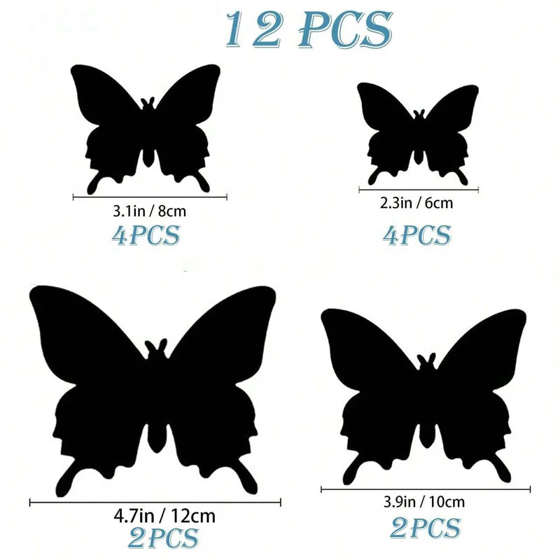 3D Butterfly Wall Decor 12-Piece Magnet Stickers for Party & Home Decoration