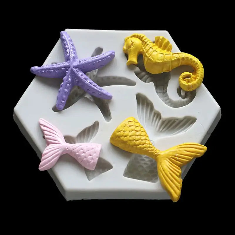 Liquid Silicone Fish and Sea Life Mold for DIY Baking and Crafts