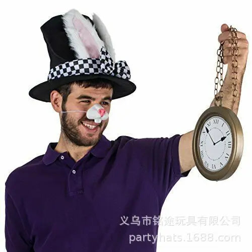 Halloween Bunny Top Hat Costume Accessory for Men Women - Fairy Tale Cosplay Hat