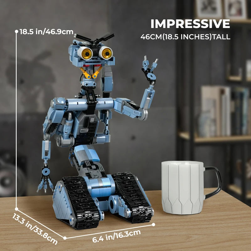 1176 Pieces Johnny 5 Robot Building Blocks Set - Creative Model for Fans