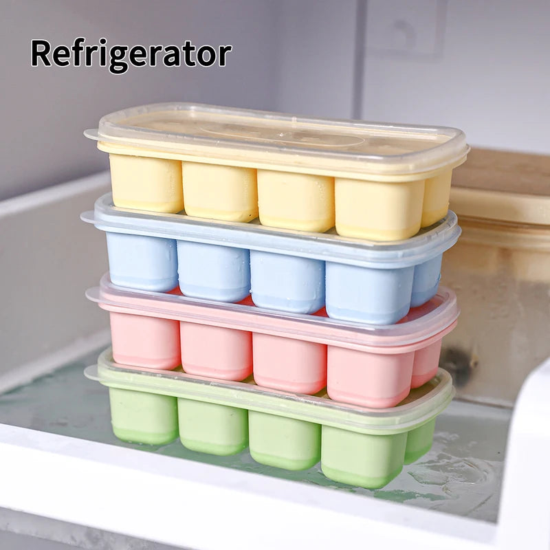 Mini Silicone Ice Cube Tray with Lid - Reusable 8-Grid Mold for Whisky & Drinks