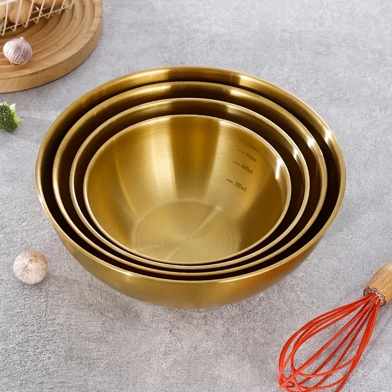 Stainless Steel Mixing Bowls Set - Large Salad & Dough Bowls for Kitchen