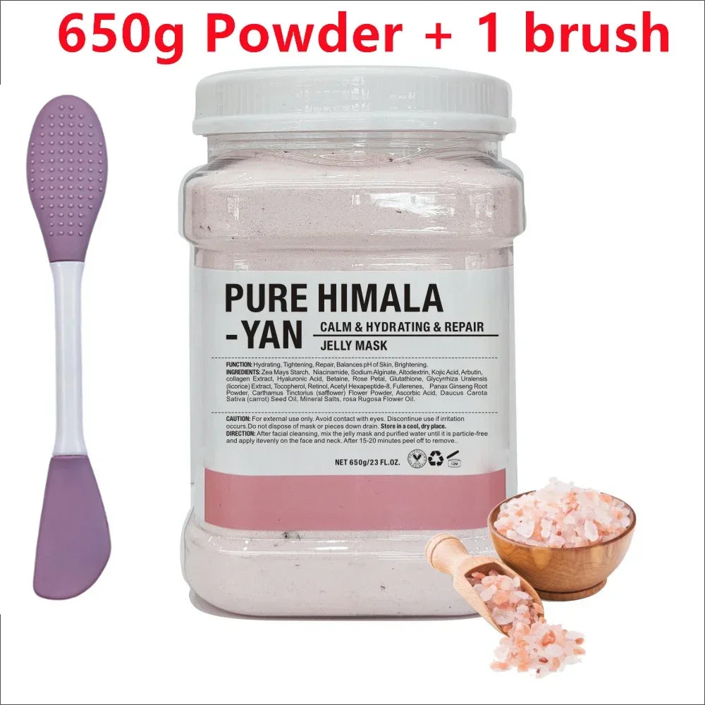 Facial Moisturizing Mask Powder with Silicone Brush - Hyaluronic Acid & Chamomile, Rose Jelly, 650g