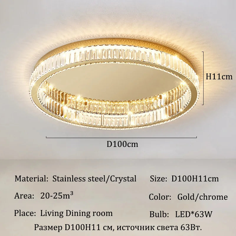 Modern Crystal LED Ceiling Lights for Living Room Dining Room Bedroom
