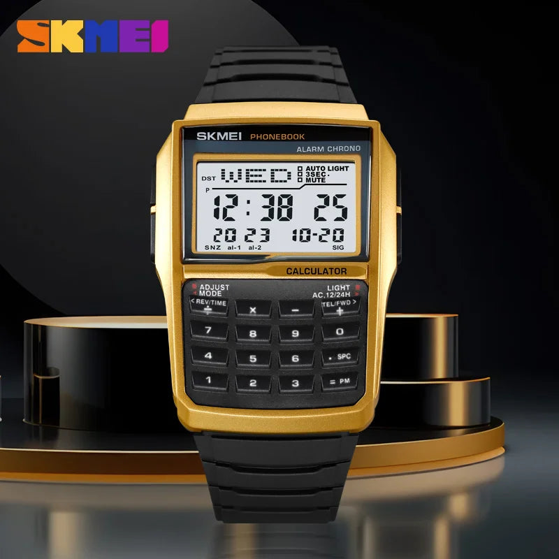 Sports Waterproof Digital Watch for Men Dual Time Countdown Casual Wristwatch