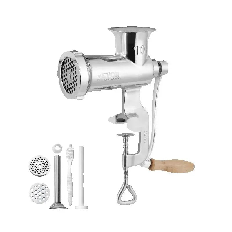 Manual Meat Grinder Stainless Steel Hand Crank Sausage Maker Clamp