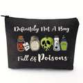 Large Capacity Makeup Bag with Zipper - Witch-Themed Cosmetic Pouch for Travel & Storage