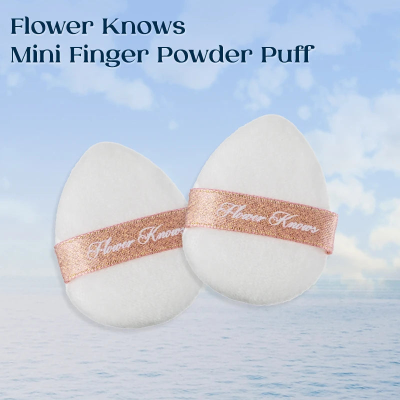 Mini Finger & Air Cushion Powder Puffs Set for Foundation & Blush Makeup - Soft Cotton Blenders, 2 Pack