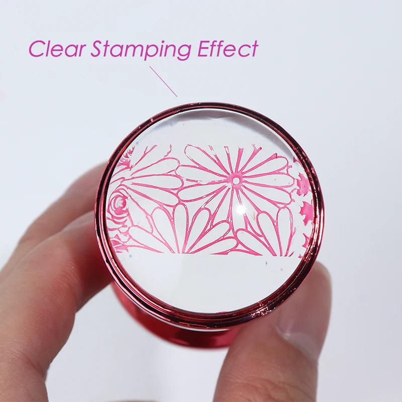 Mirror Nail Stamper Set with Silicone Transfer Templates for French Manicure DIY