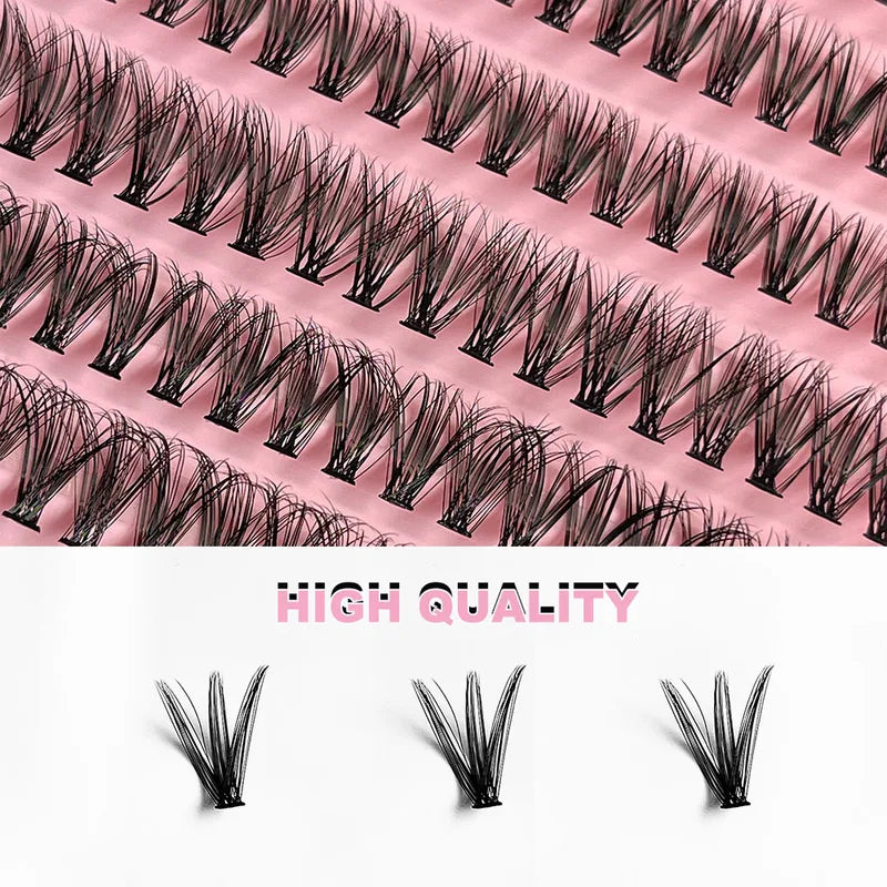 DIY Eyelash Clusters 200 Pieces Natural Wispy Curly Lash Set - 9-16mm Fluffy Personal Lash Extensions