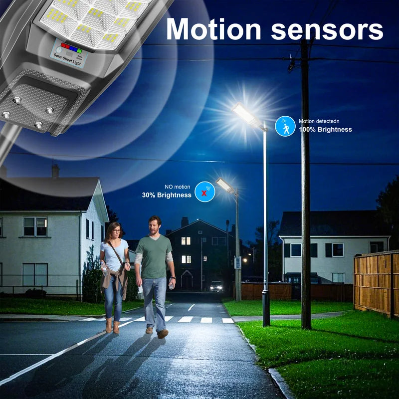 8000W Outdoor Waterproof Solar Light with Motion Sensor Remote Timer Bright Mode