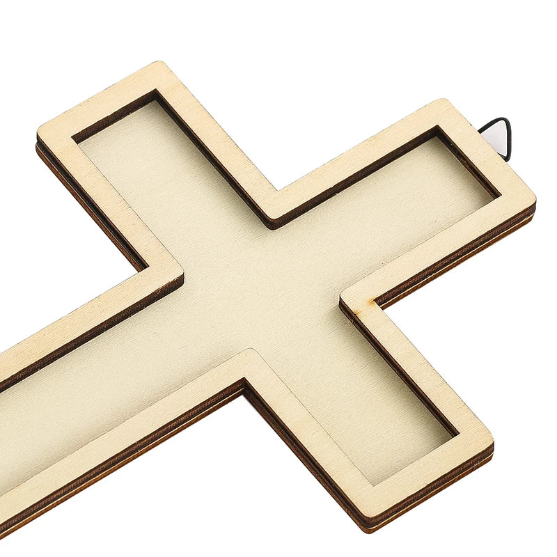 Wall-Mounted Wooden Cross Decor for Church Altar and Home