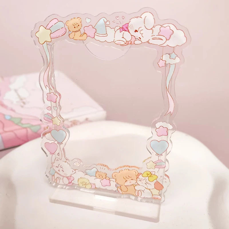 Acrylic Photo Frame Display Stand for Photos and Posters - Cute Desktop Decor