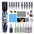 Wireless Tattoo Machine Kit with 1500mAh Power Supply, Needles & Ink - Complete Tattoo Kit for Beginners & Professionals