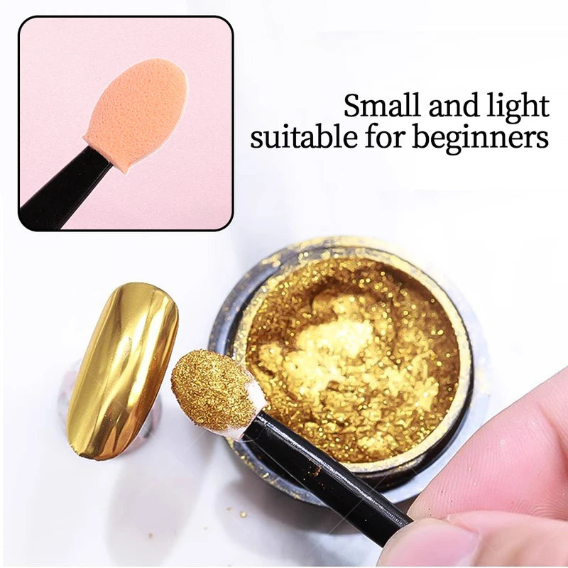 50Pcs Nail Powder Brushes Double Sided Applicator Makeup Tools
