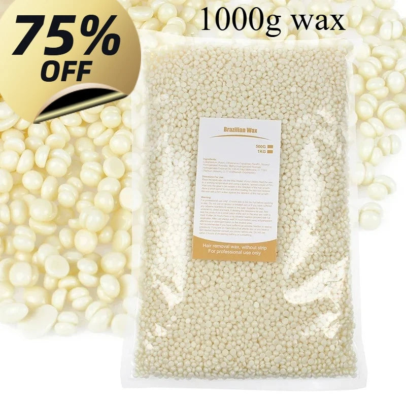 Depilatory Hard Wax Beans for Painless Hair Removal 500g/1000g - Suitable for Face Body Bikini