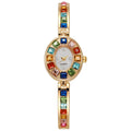 Women's Quartz Watch with Colorful Diamond Bracelet - Elegant & Fashionable