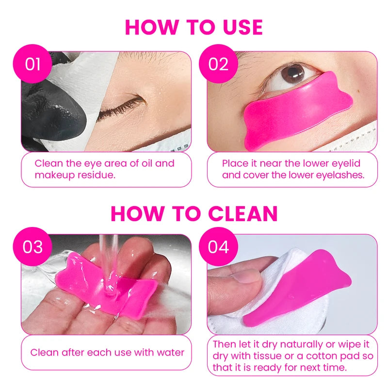 Reusable Silicone Lash Lift Pads - Bear Shaped Eyelash Extensions & Eye Makeup Tools