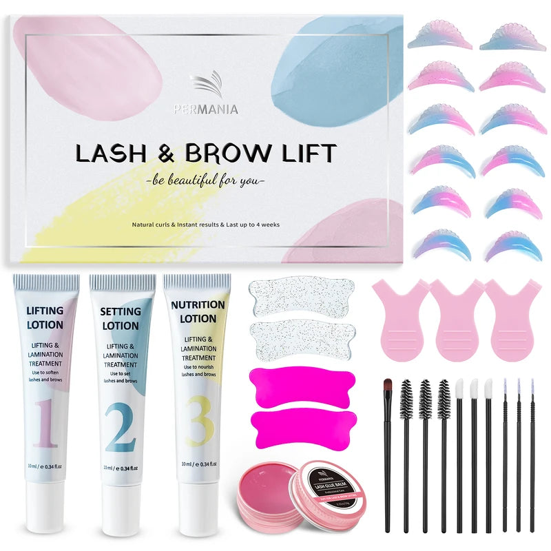 Permanent Lash Lift Kit with Brow Lamination & Curling Tools - Color Variants