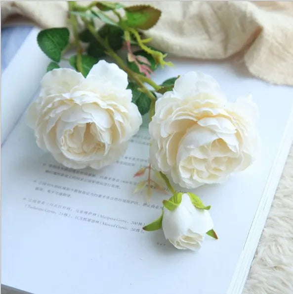 Artificial Silk Rose Flower Bridal Bouquet Fake Peony Wedding Table Decoration