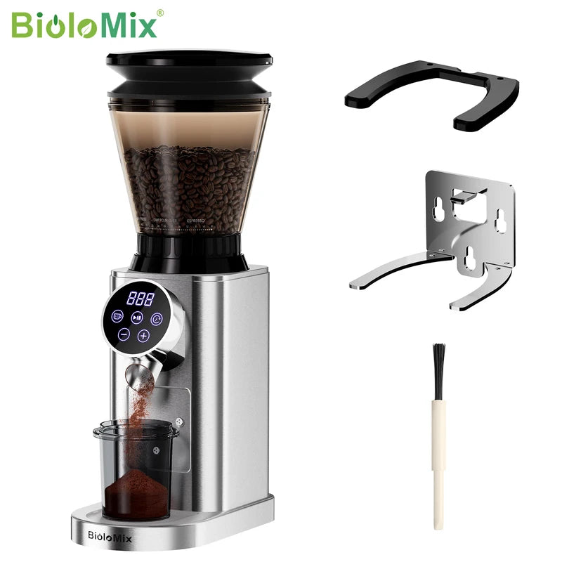 Electric Conical Burr Coffee Grinder with 48 Settings for Espresso and Brew