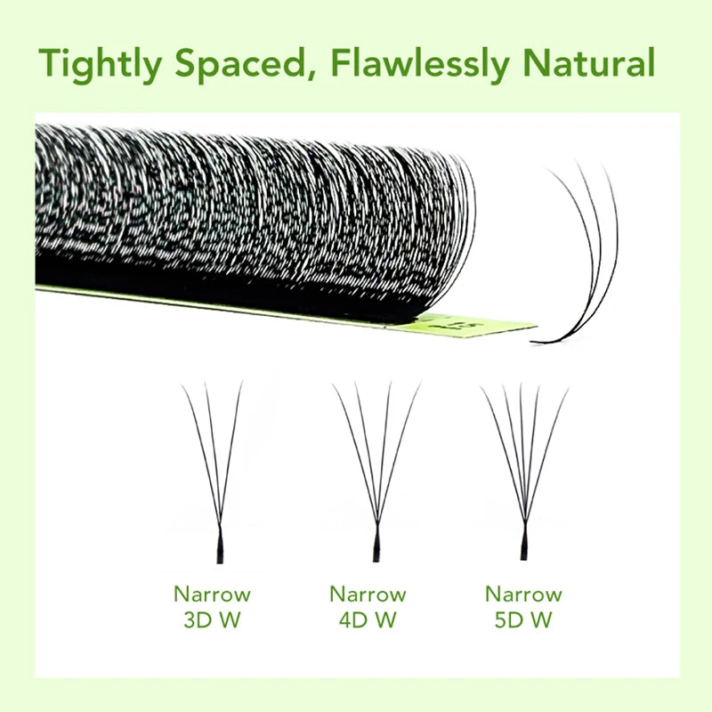 False Eyelash Extensions W-Shaped Volume Fans - Natural Dense Faux Mink, DIYLash