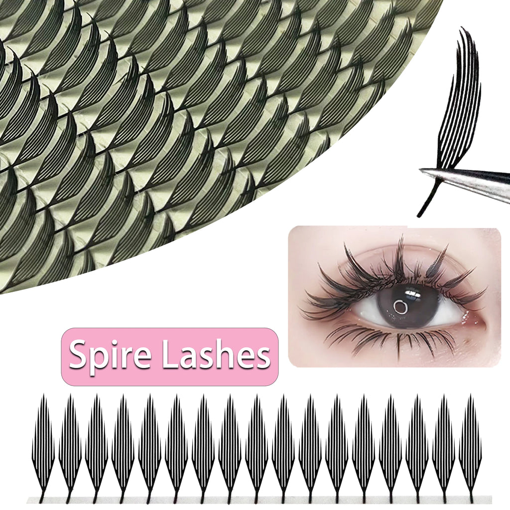 Anime Spire Eyelash Extension Fans - Feather-Shaped Premade C/D Curl Lashes