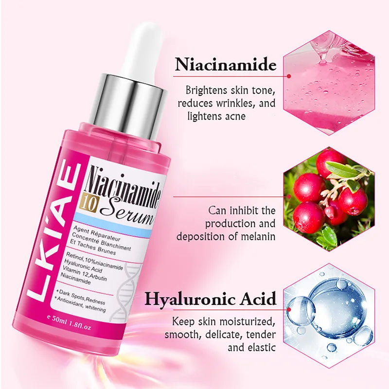 Nicotinamide Whitening Serum with Hyaluronic Acid for Face & Body - Anti-Aging, Brightening, Hydrating, Freckles & Spot Reduction