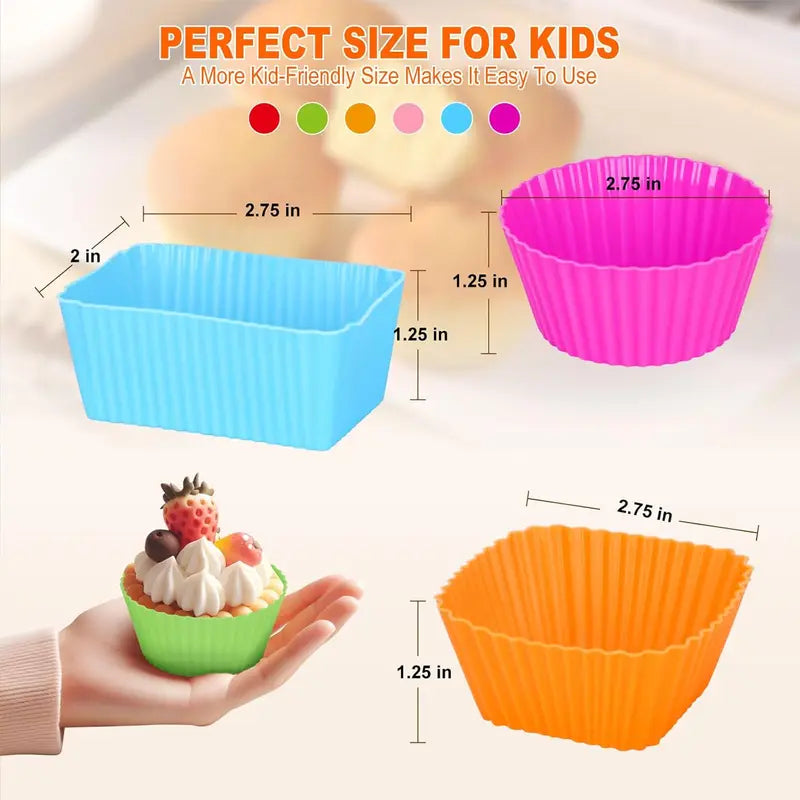 Kids Bento Lunch Box Accessories with Silicone Cupcake Liners, Fruit Forks and Toothpicks