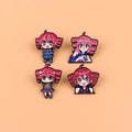 Cute Anime Girl Enamel Pin Set - Cartoon Pink Hair Badge Brooch Jewelry
