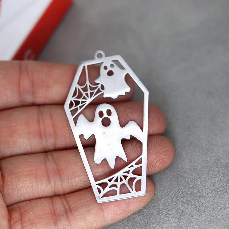 Halloween Charm Pendant Set for Jewelry Making - 3 Pcs Stainless Steel DIY Craft Jewelry Findings
