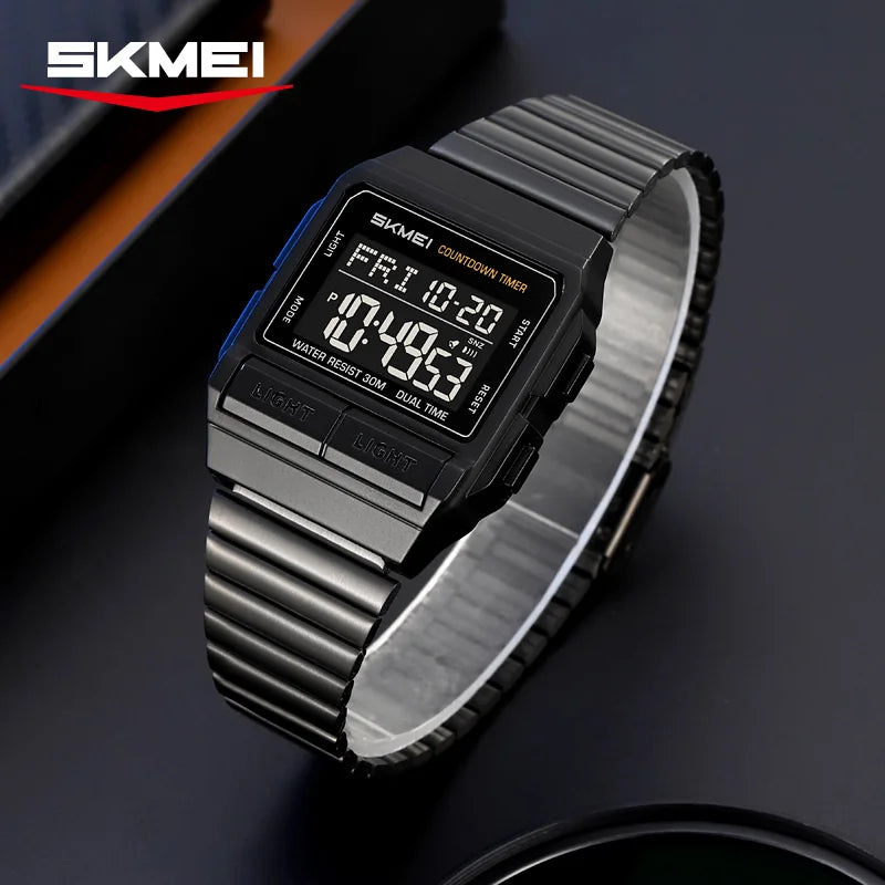 Unisex Digital Sports Watch Waterproof LED Night Light Luxury Reloj Hombre