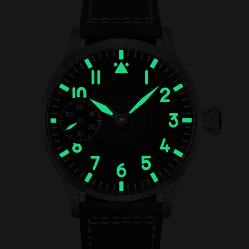 Luxury Sapphire Glass Men's Mechanical Watch 42mm Water Resistant Leather Strap