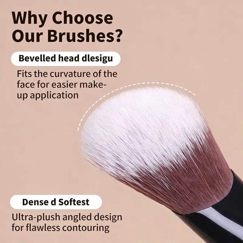 Angled Blush Brush - Soft Fiber Hair for Natural Makeup Application, Suitable for Beginners
