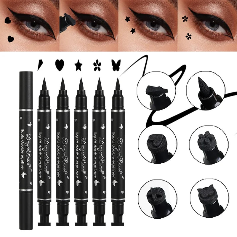 Double-Ended Waterproof Eyeliner Pen - Smudge-Proof Liquid Makeup