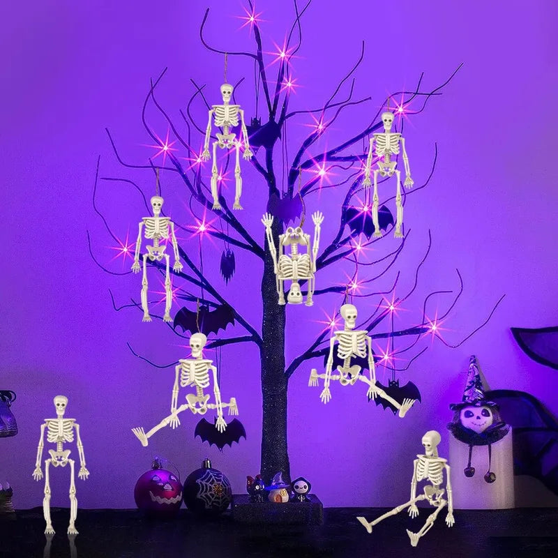 Halloween Movable Skeleton Decorations Set - DIY Spooky Skeleton Props for Parties